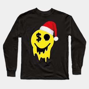 Psychedelic Smile Santa 2023 dollar Long Sleeve T-Shirt